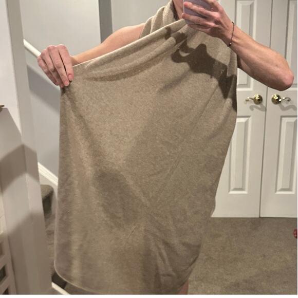 Lisa Yang Paris Scarf 100% Cashmere Mole Shawl Marled Dark Taupe Brown 75x205cm - Picture 8 of 11